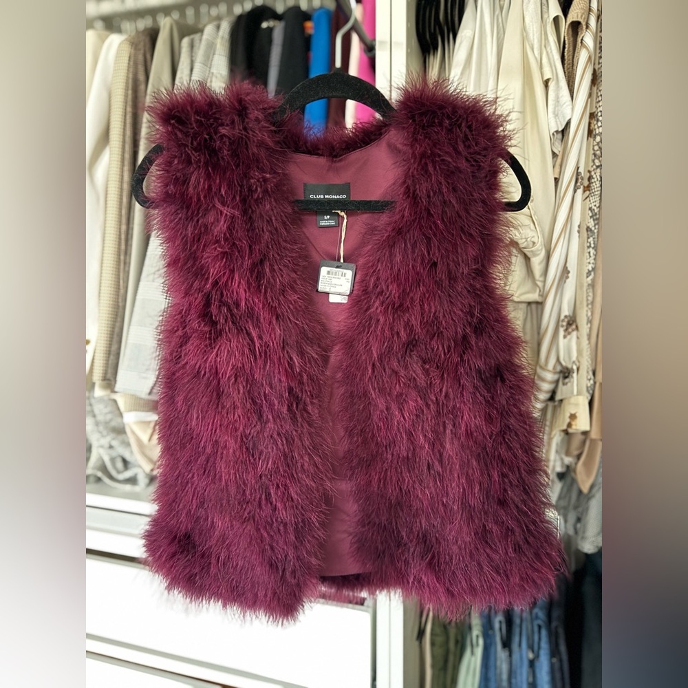 Club Monaco - Genuine Feathers Vest - Size Small - With tags